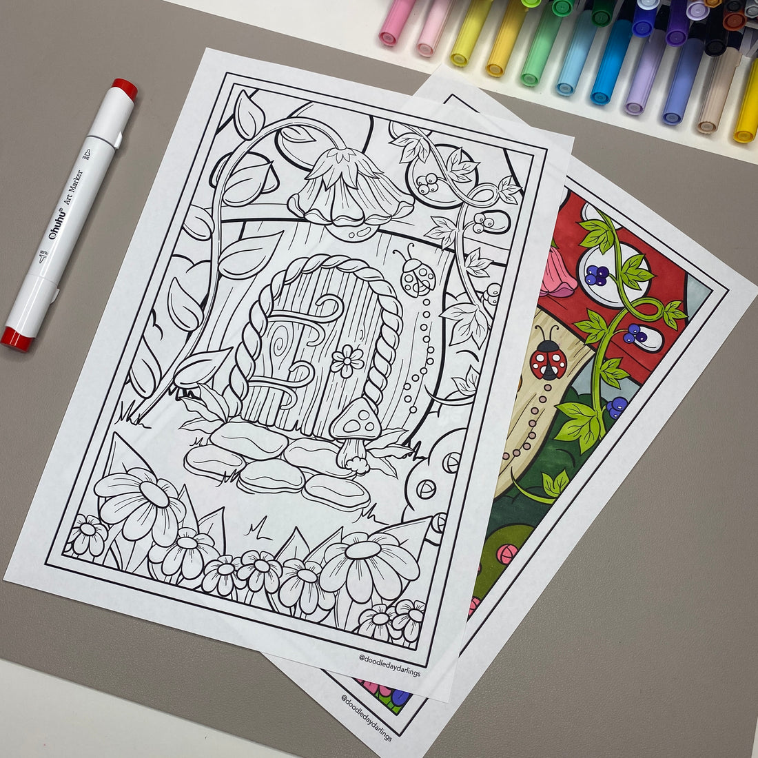 Fairy Door Colouring Page