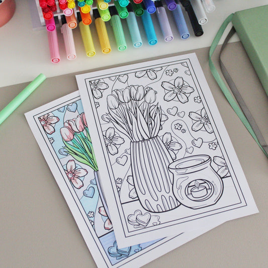 Spring Tulip Colouring Page