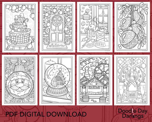 Christmas Colouring Pages Digital Download