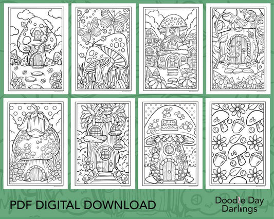 Fairy Garden Colouring Pages Digital Download