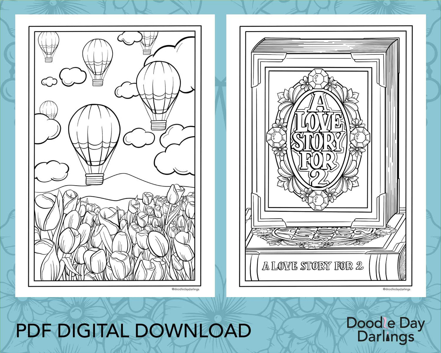 Spring Flowers Colouring Pages Digital Download